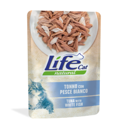 CAT LIFECAT BUSTA 70GR TONNO CON PESCE BIANCO