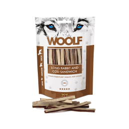 DOG SNACK WOOLF 100GR SANDWICH MORBIDO CONIGLIO MERLUZZO