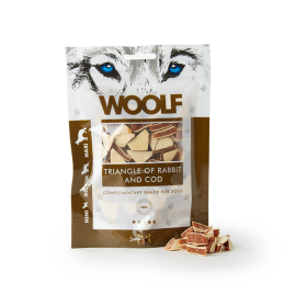 DOG SNACK WOOLF 100GR TRIANGOLINI CONIGLIO MERLUZ
