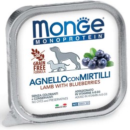 DOG MONGE MONO FRUTTA 150GR AGNELLO MIRTILLI