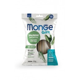 DOG SNACK MONGE DENTAL STICKS MINI SALMONE SALVIA